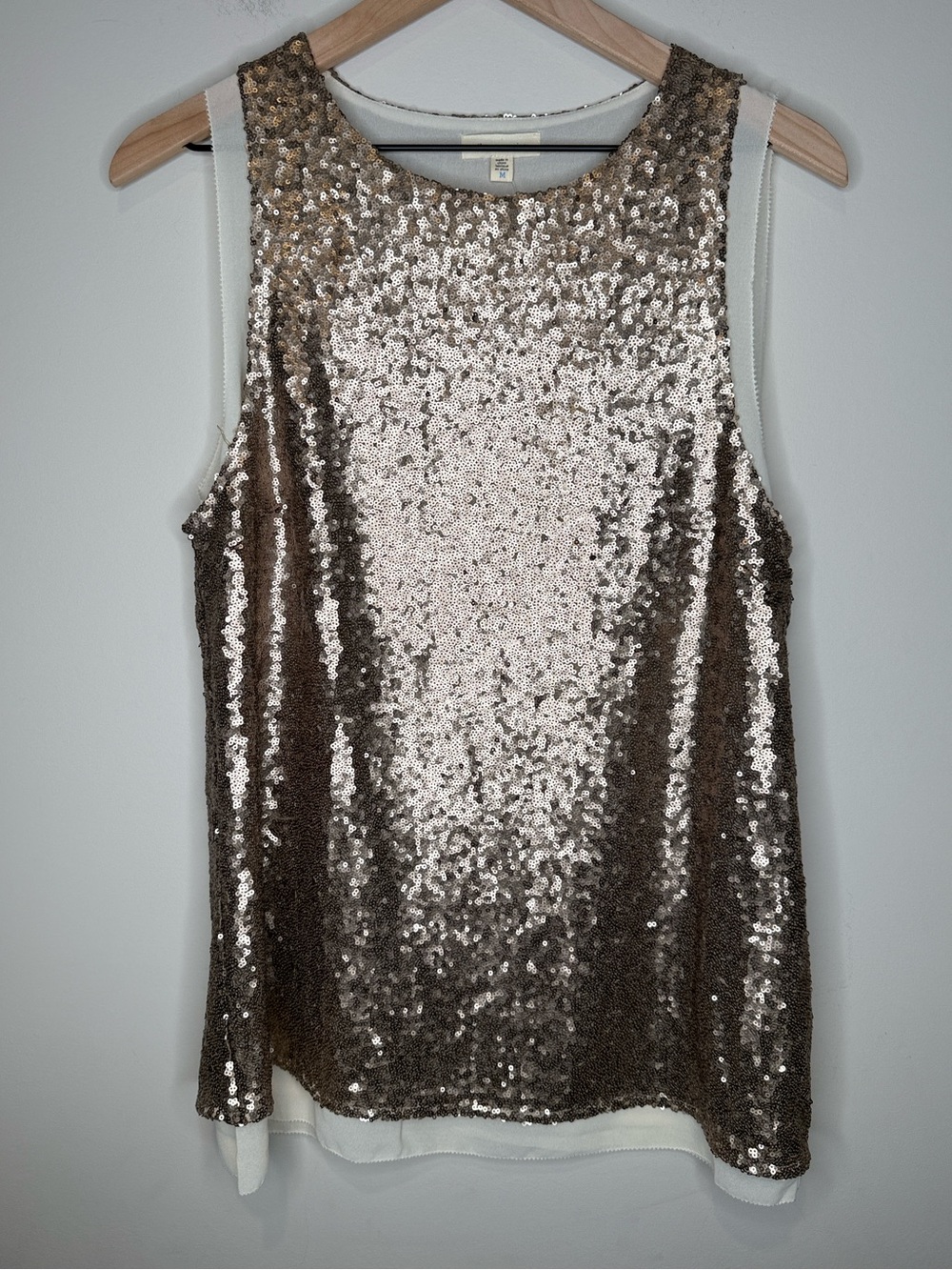 Silence + Noise Gold Sequin Lined Tank NWT Size Medium